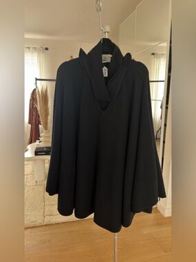 Yves Saint Laurent Black Cape Coat